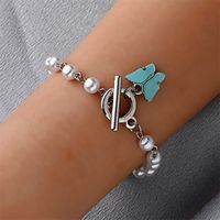 Vacation Heart Shape Butterfly Shell Beaded Arylic Soft Clay Beaded Plating Gold Plated Silver Plated Women's Bracelets main image 2
