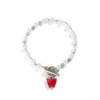 Vacaciones Forma De Corazón Mariposa Cascarón Con Cuentas Arílico Arcilla Suave Con Cuentas Enchapado Chapado En Oro Plateado Mujeres Pulsera sku image 5