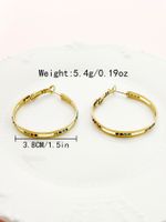 1 Pair Exaggerated Artistic Round Plating Hollow Out Inlay 304 Stainless Steel Rhinestones 14K Gold Plated Hoop Earrings main image 2
