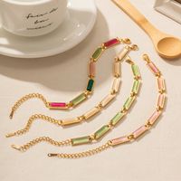 Elegant Colorful Stainless Steel Plating Inlay Opal 18k Gold Plated Bracelets main image 1