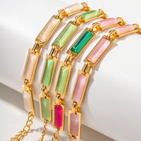 Elegant Colorful Stainless Steel Plating Inlay Opal 18k Gold Plated Bracelets main image 2