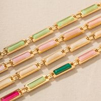 Elegant Colorful Stainless Steel Plating Inlay Opal 18k Gold Plated Bracelets main image 3