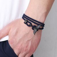 Casual Fish Tail Whale Alloy Rope Unisex Bracelets main image 7