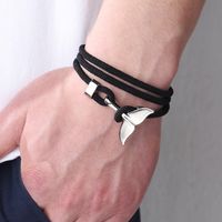 Casual Fish Tail Whale Alloy Rope Unisex Bracelets main image 6