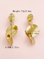 1 Pair Simple Style Irregular Round Polishing Plating 304 Stainless Steel 14K Gold Plated Drop Earrings main image 2