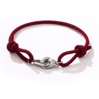 Casual Hip-Hop Handcuffs Solid Color Stainless Steel Rope Unisex Bracelets sku image 2