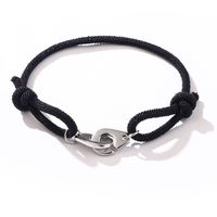 Casual Hip-Hop Handcuffs Solid Color Stainless Steel Rope Unisex Bracelets sku image 1