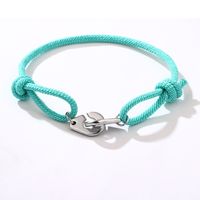 Casual Hip-Hop Handcuffs Solid Color Stainless Steel Rope Unisex Bracelets sku image 4