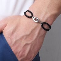 Casual Hip-Hop Handcuffs Solid Color Stainless Steel Rope Unisex Bracelets main image 3