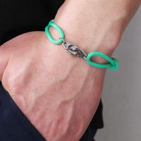 Casual Hip-Hop Handcuffs Solid Color Stainless Steel Rope Unisex Bracelets main image 4