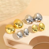 1 Pair Classic Style Solid Color Asymmetrical Plating Copper 14k Gold Plated Ear Studs main image 9