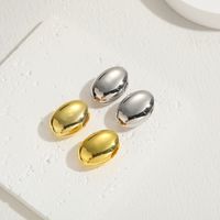 1 Pair Classic Style Solid Color Asymmetrical Plating Copper 14k Gold Plated Ear Studs main image 7