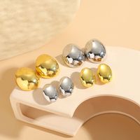 1 Pair Classic Style Solid Color Asymmetrical Plating Copper 14k Gold Plated Ear Studs main image 6