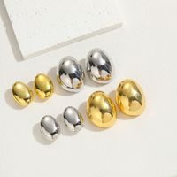 1 Pair Classic Style Solid Color Asymmetrical Plating Copper 14k Gold Plated Ear Studs main image 4