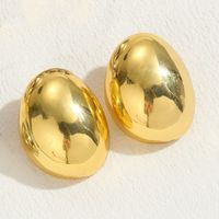 1 Pair Classic Style Solid Color Asymmetrical Plating Copper 14k Gold Plated Ear Studs sku image 1