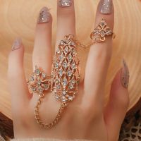 Glam Cool Style Rhombus Alloy Inlay Artificial Diamond Women's Rings main image 1