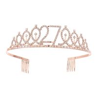 Fashion Crown Metal Plating Hollow Out Inlay Rhinestones Crown 1 Piece sku image 23