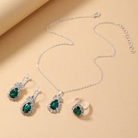 Elegant Water Droplets Zircon Alloy Wholesale Rings Earrings Necklace main image 6