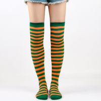 Women's Japanese Style Stripe Polyester Cotton Polyester Jacquard Socks Over The Knee Socks sku image 32