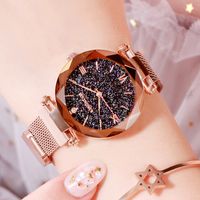 Casual Luxurious Round Butterfly Double Snap Quartz Women's Watches sku image 7