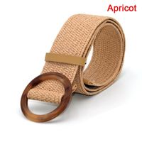 Simple Style Solid Color Cotton And Linen Woven Belt Women's Woven Belts 1 Piece sku image 11