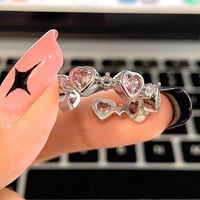 Fashion Solid Color Alloy Hollow Out Inlay Zircon Women's Open Ring 1 Piece sku image 15