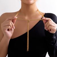 Casual Simple Style Classic Style Lines Copper Long Necklace main image 5