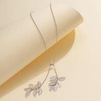 Wholesale Jewelry Retro Simple Style Leaves Artificial Pearl Metal Iron Long Necklace main image 4