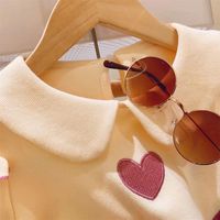 Streetwear Heart Shape Printing Cotton Spandex Polyester Girls Clothing Sets main image 5