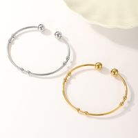 Luxueux Style Simple Rond Acier Inoxydable Bracelet main image 1