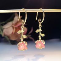 Ins Style Romantic Rose Metal Plating Gold Plated Women's Ear Hook main image 1