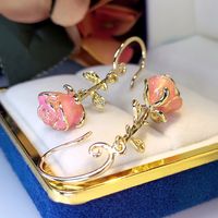 Ins Style Romantic Rose Metal Plating Gold Plated Women's Ear Hook main image 6