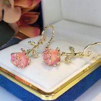 Ins Style Romantic Rose Metal Plating Gold Plated Women's Ear Hook main image 5