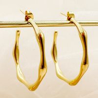 1 Pair Exaggerated Commute C Shape Lines Polishing Plating 304 Stainless Steel 14K Gold Plated Ear Studs main image 1