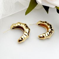 1 Pair Simple Style Commute Horns Plating 304 Stainless Steel Gold Plated Ear Studs main image 5