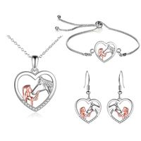Vacation Sweet Classic Style Heart Shape Zircon Alloy Rhinestone Wholesale Bracelets Earrings Necklace main image 6