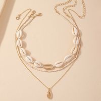Shiny Shell Gold Plated Alloy Wholesale Necklace main image 3