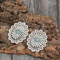 Ethnic Style Oval Alloy Plating Inlay Turquoise Women's Drop Earrings main image 4