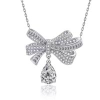 Casual Bow Knot Alloy Plating Inlay Rhinestones Women's Pendant Necklace main image 2