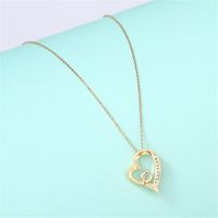Simple Style Heart Shape Copper Plating Inlay Zircon Pendant Necklace sku image 2