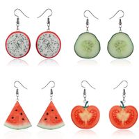 Cute Simple Style Fruit Arylic 3d Print Women's Drop Earrings main image 4