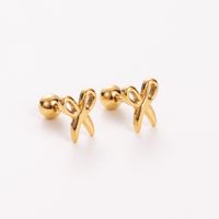 Simple Style Shiny Heart Shape Mushroom Planet Plating Inlay 304 Stainless Steel Artificial Diamond 14K Gold Plated Ear Studs sku image 4