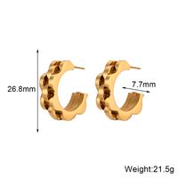 1 Pair Vintage Style Simple Style C Shape Plating Stainless Steel 18k Gold Plated Ear Studs main image 5
