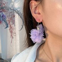 Korean Style Flower Alloy Cloth Handmade Women's Drop Earrings main image 3