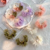 Korean Style Flower Alloy Cloth Handmade Women's Drop Earrings main image 1