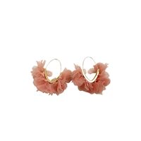 Korean Style Flower Alloy Cloth Handmade Women's Drop Earrings main image 2