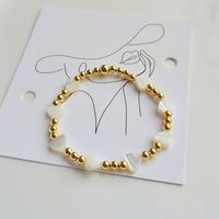 Ins Style Heart Shape Shell Copper Plating 18k Gold Plated Bracelets main image 1
