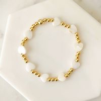 Ins Style Heart Shape Shell Copper Plating 18k Gold Plated Bracelets main image 5