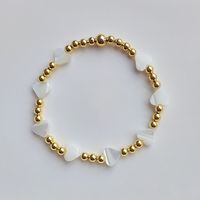 Ins Style Heart Shape Shell Copper Plating 18k Gold Plated Bracelets sku image 1
