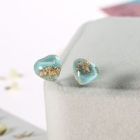 Simple Style Heart Shape Resin Ear Studs main image 6